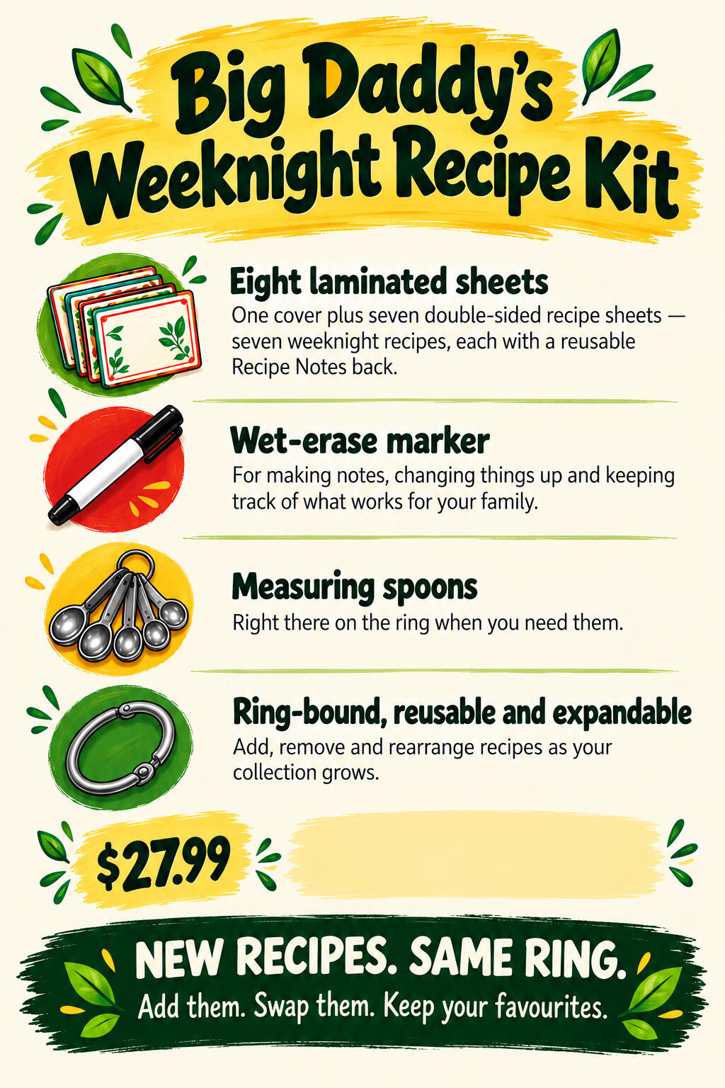 Big Daddy's Recipe Management System - Weeknight Recipe Kit